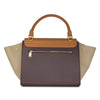 Céline Tricolor Medium Trapeze Leather Shoulder Bag In Caramel & Brown /Beige