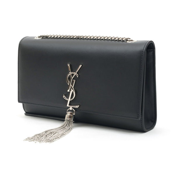 Saint Laurent Medium Kate Tassel Shoulder Bag Black with Silver – BRANDS N  BAGS