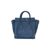 Céline NANO Luggage Blue/ Black Trim In Pebble Calf Leather Tote Bag