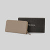 Prada Saffiano Leather Metallic Gold Organizer Wallet 1M0506 Beige