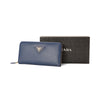 Prada Saffiano Leather Metallic Gold Organizer Wallet 1M0506 Blue (BALTICO)