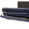 Prada Saffiano Leather Metallic Gold Organizer Wallet 1M0506 Blue (BALTICO)