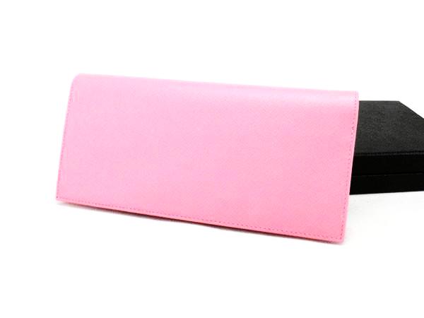 Prada Long Saffiano Leather Passport Holder Wallet 1M1342 Cherry