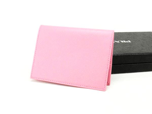 Prada Long Saffiano Leather Passport Holder Wallet 1M1342 Cherry