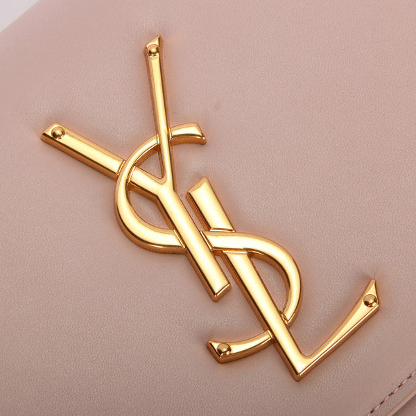 Authentic Pink Saint Laurent YSL Monogram Clutch,Leather Gold Hardware OBO!!