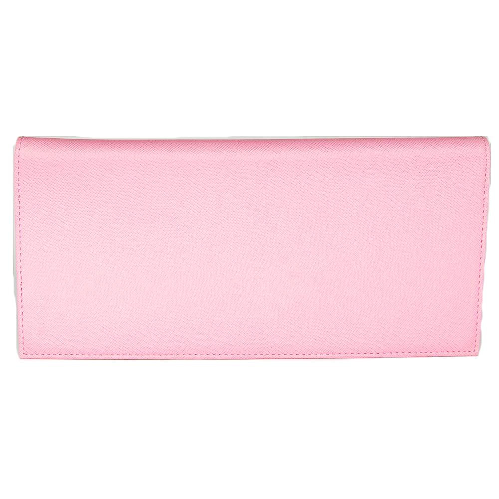 Prada Long Saffiano Leather Passport Holder Wallet 1M1342 Cherry Pink (Begonia)