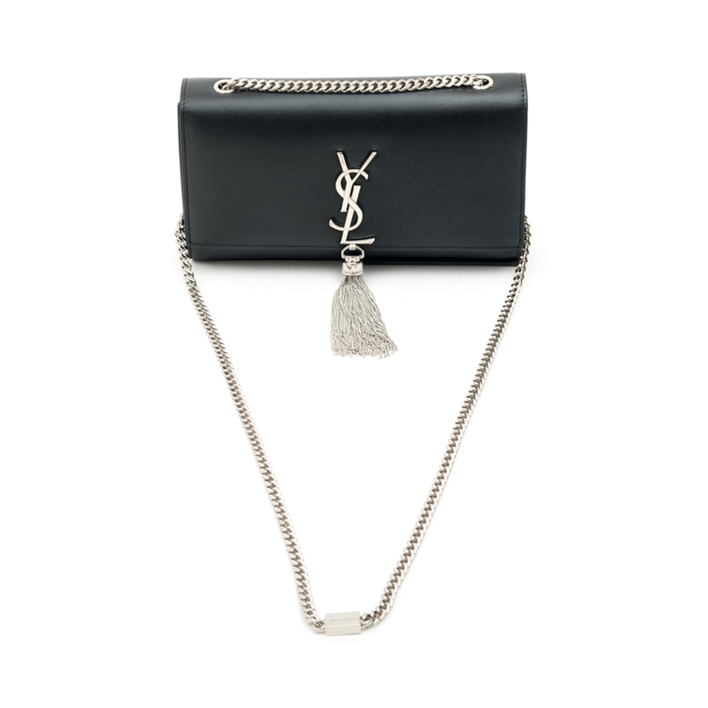 Saint Laurent Medium Kate Tassel Shoulder Bag Black with Silver – BRANDS N  BAGS