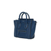 Céline NANO Luggage Blue/ Black Trim In Pebble Calf Leather Tote Bag