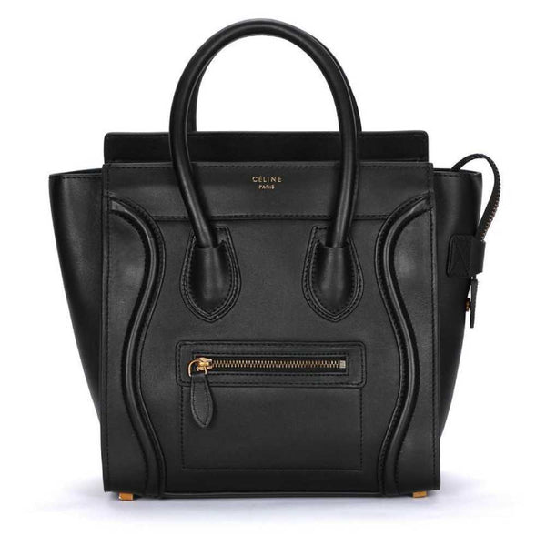 Céline Micro Luggage Smooth Calf Leather Black Tote Bag