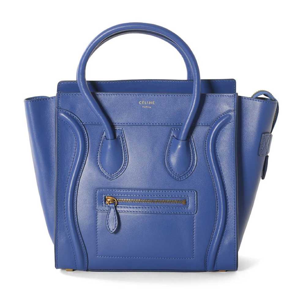 Celine Micro Luggage Smooth Calf Leather Blue Tote Bag – BRANDS N BAGS