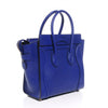 Céline Micro Luggage Pebble Calf Leather Blue/Black Trim Tote Bag