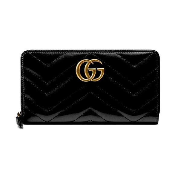 Gucci GG Marmont zip around wallet BLK