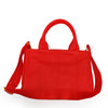 Prada Medium Denim Canvas with Crystal Canapa Tote Bag BN1877 Red (Rosso)