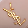 SAINT LAURENT CLASSIC MONOGRAM CLUTCH IN PINK LEATHER